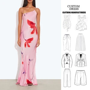 Women's Summer Maxi Dress Strapless Satin Casual  Printing  Sleeveless Backless Maxi Dress
