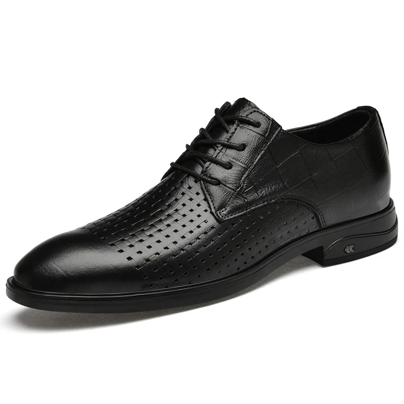 Men's Derby Dress Uniform Oxford Shoes Low-top Lace up Genuine Cow