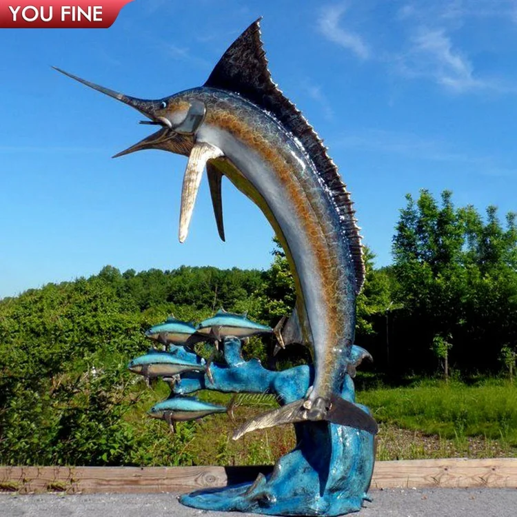 Outdoor Zoo Park Giant Bronze Marlin Fish Sculpture Statue Buy Giant