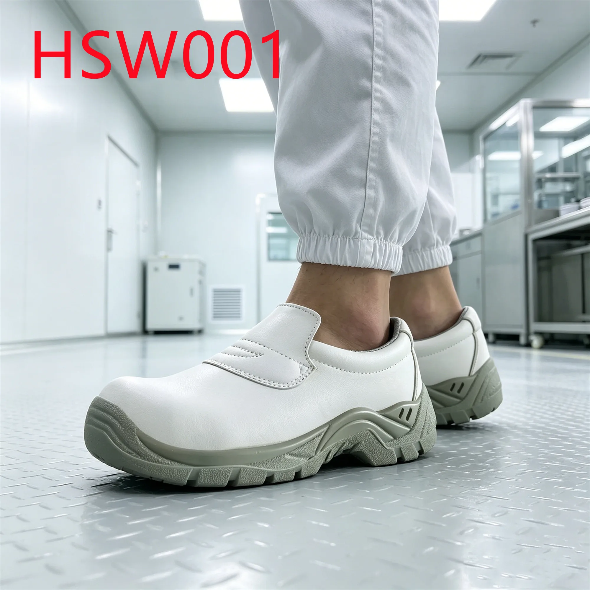 HY,2026 Factory Price Hand Free Odor-proof Insole White Safety Shoes Anti-bacteria No Feet Fatigue Cleanroom Work Clogs HSW001