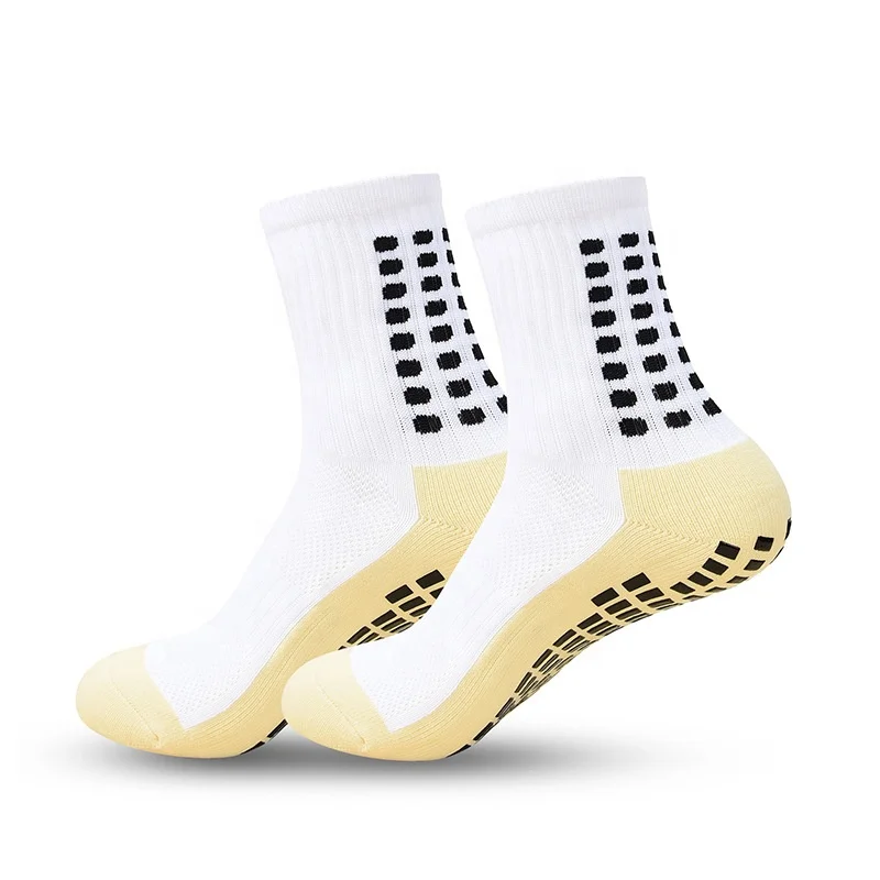 Apricitie 6 paia di calzini da calcio per bambini, calzini da calcio, antiscivolo, per calcio, basket, corsa, 6 paia, Bianco+Nero+Blu, 31-34