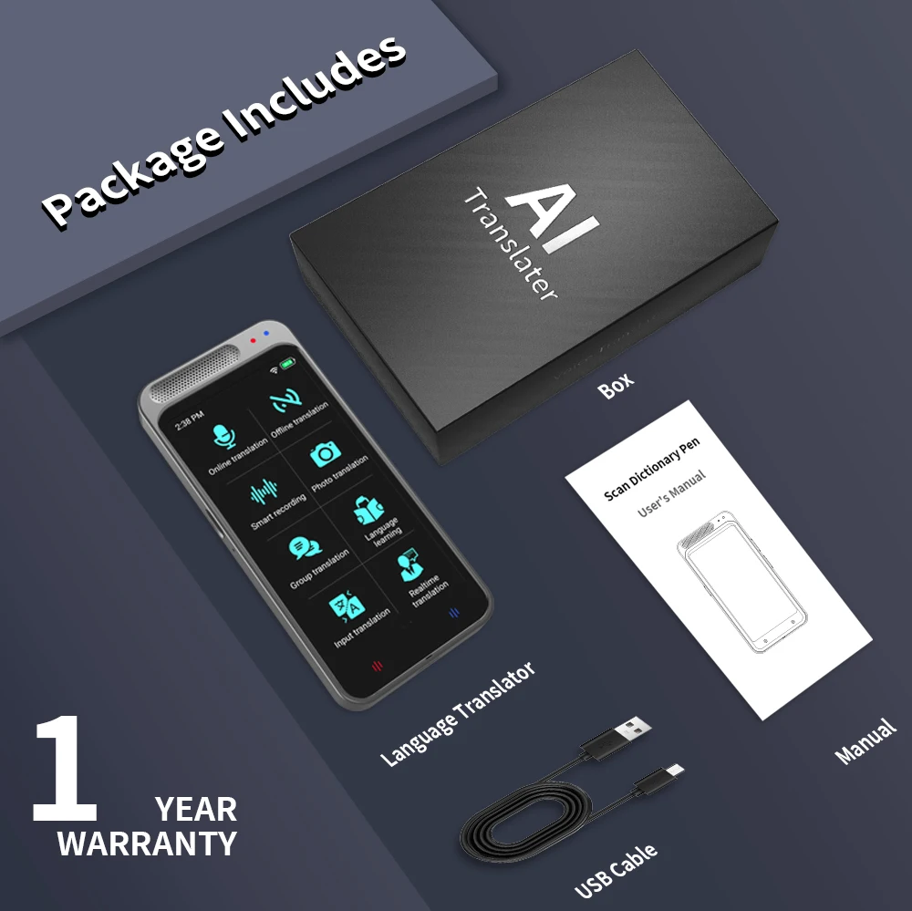 VORMOR Z6 Portable AI Translator Device - 20 Languages Offline