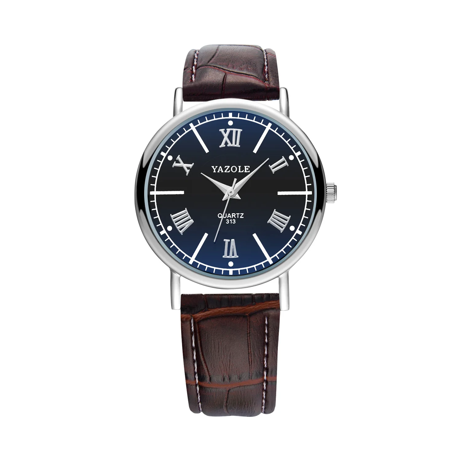 Yazole Quartz Watch Men Casual Business Leather Strap Watches Classic Blue  Glass Mens Quartz Watch Reloj relogio masculino