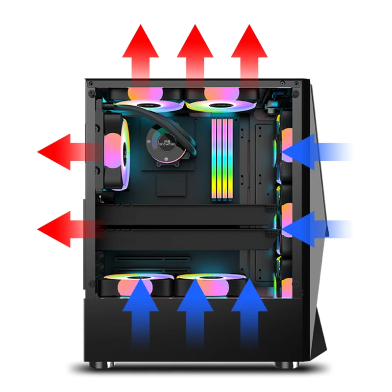 SNOWMAN 2023 PCコンピューターゲームケースATXミッドタワー