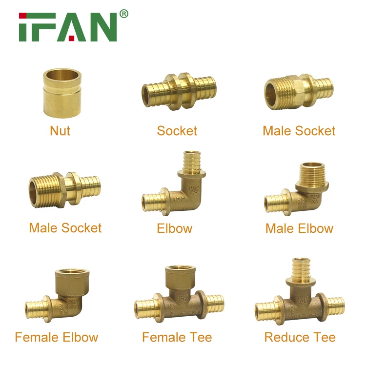 Ifan Professional Pex Plumbing Fittings Durable Brass 3/4" Pex Fittings ...