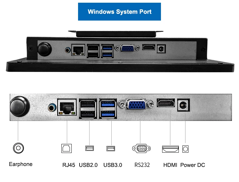 Small Size All In One Computers Indoor Wall Mount Capacitive LCD Touch Screen Window System Industrial Computer