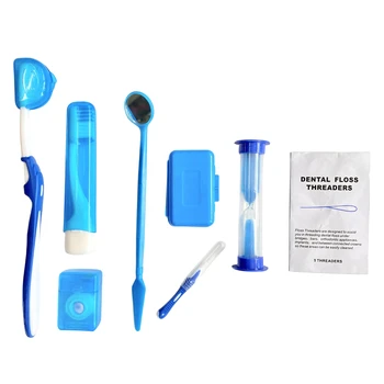 Orthodontic Dental Care Kit - Braces-Friendly Toothbrush, Wax and Accessories Set (8 pcs)