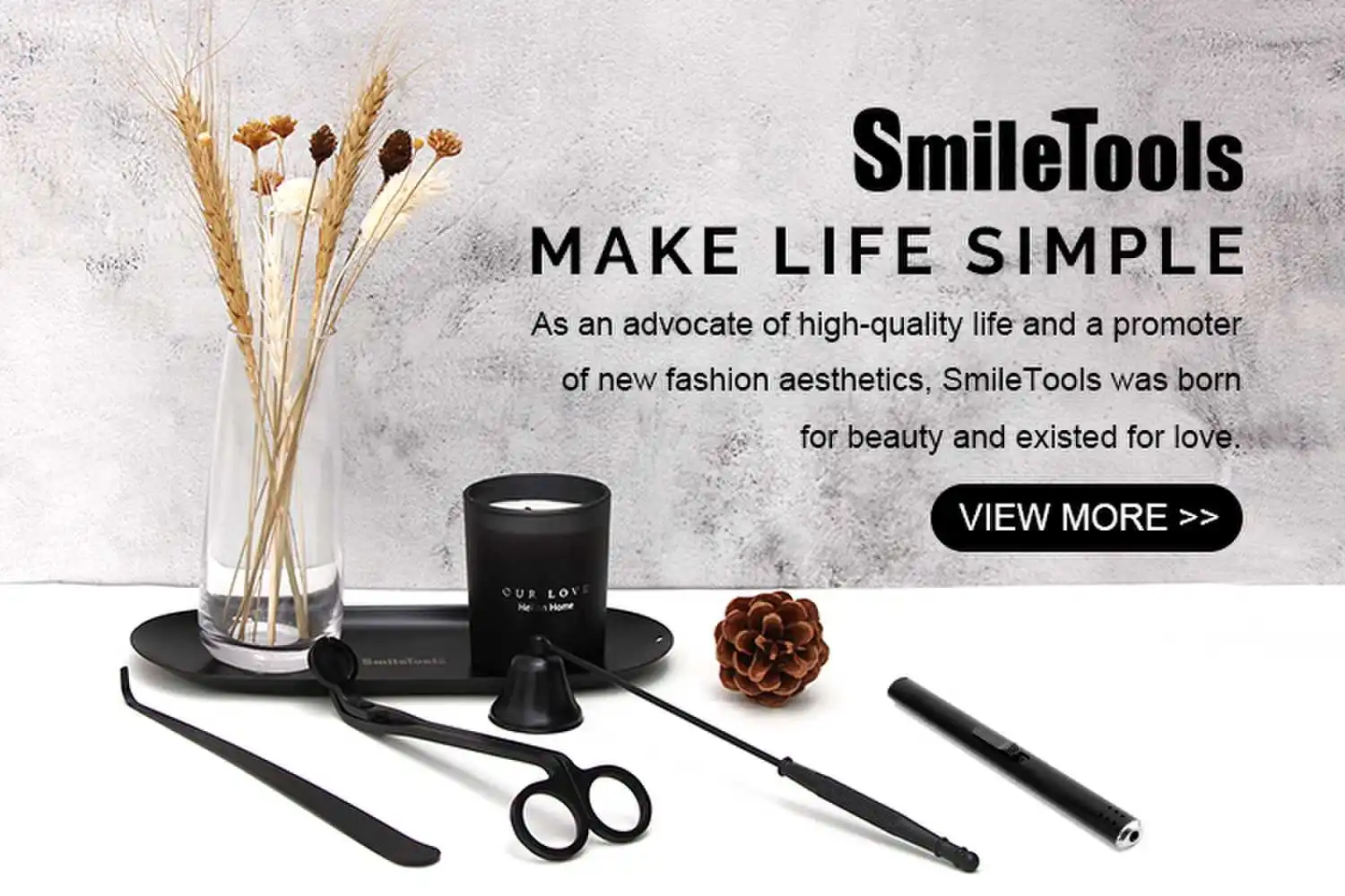 Candle Care Kit Luxury Candle Set Wick Trimmer Lighter Snuffer Tray For