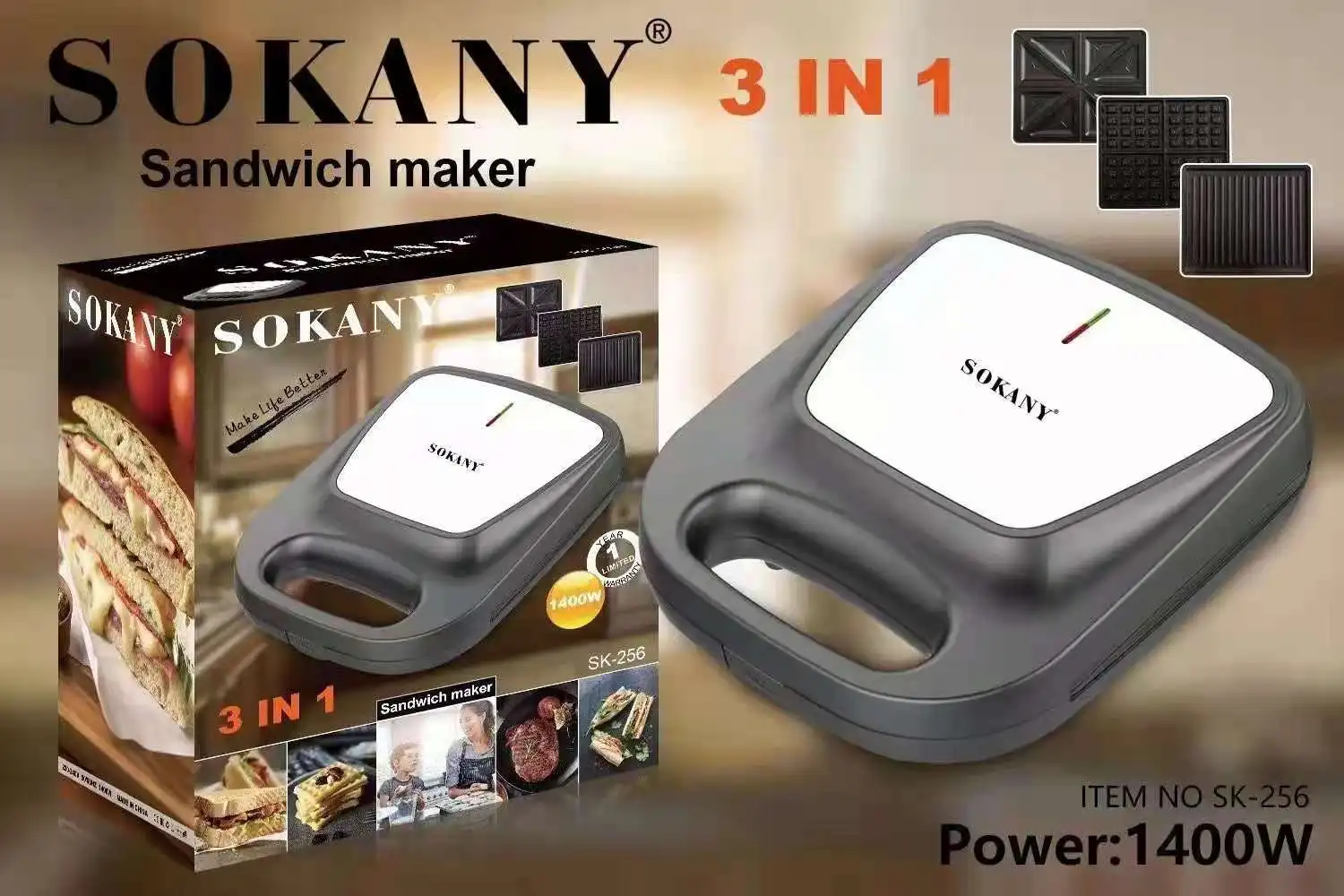 sokany sandwich maker 3 in 1