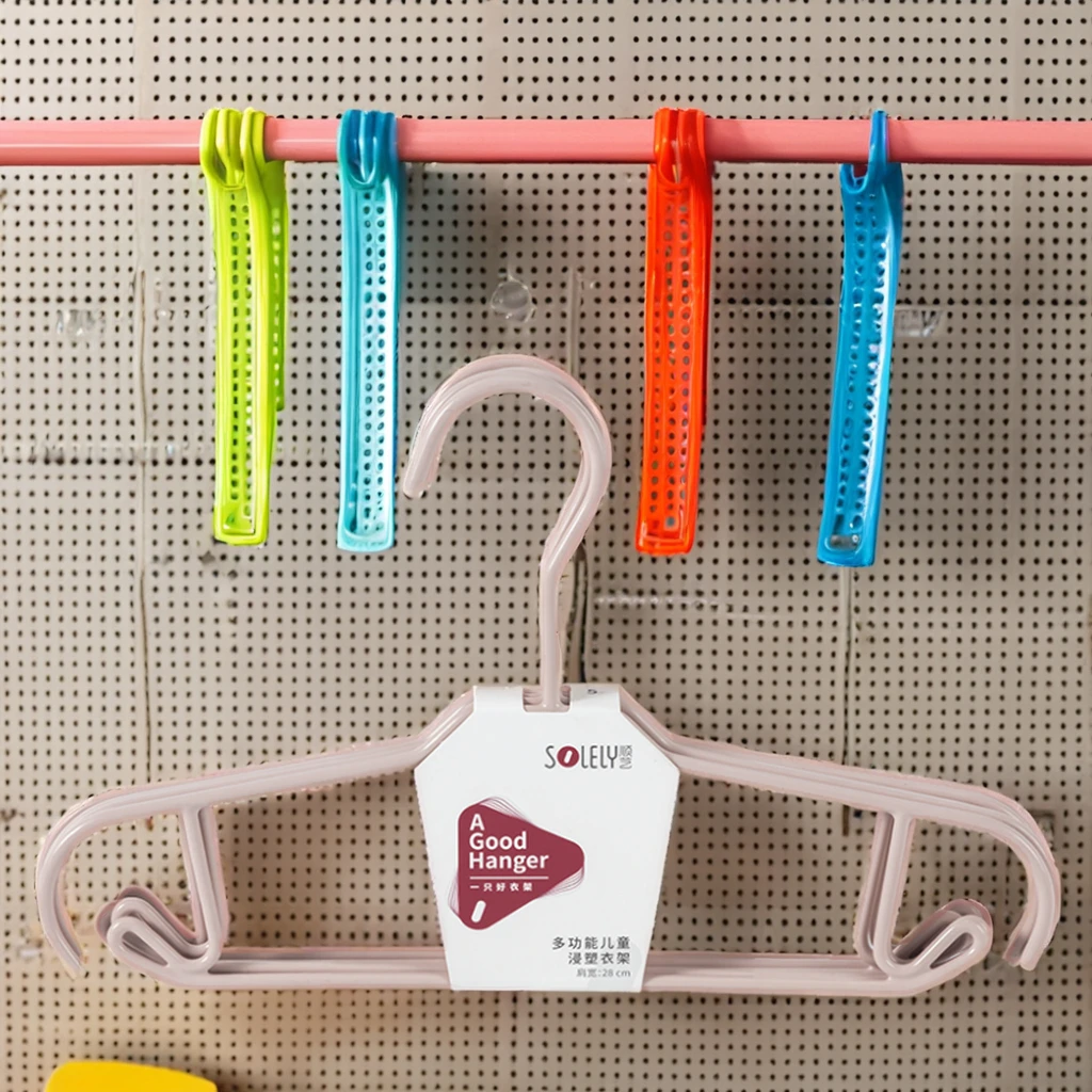 SOLELY Factory's Hot Sale Multi-Function PE Plastic Coating Hanger Suspender Skirt Hooks Wardrobe Balcony Bathroom Living Room