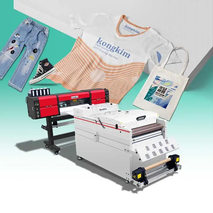 KONGKIM 24 Inch Dtf Printer Dtf t Shirt Printing Pet Film Roll Printer Dtf Printer for Beginners