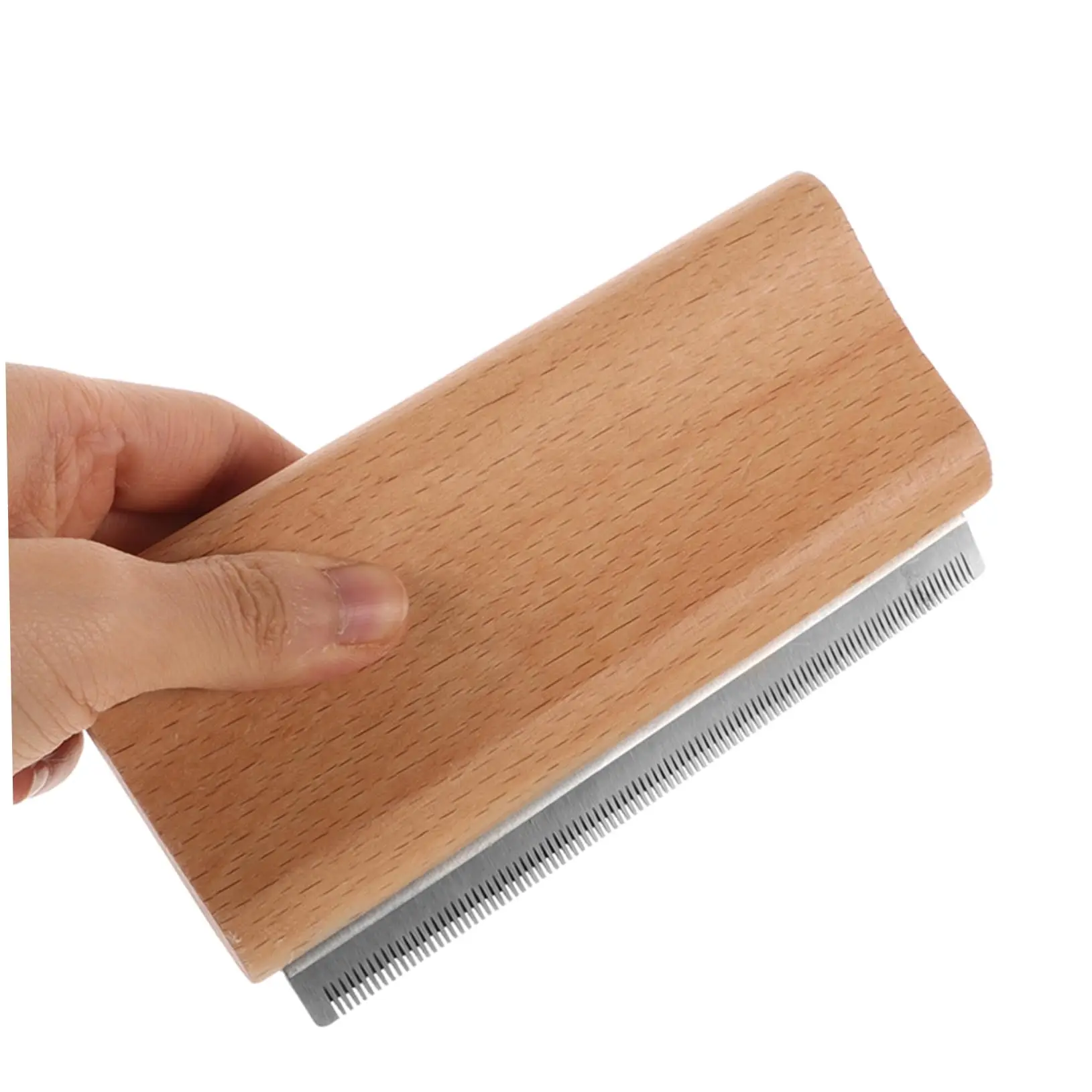 Professional Stainless Steel Pet & Horse Comb Convenient Deshedding Grooming Brush Wooden Groomer Shedding Brush