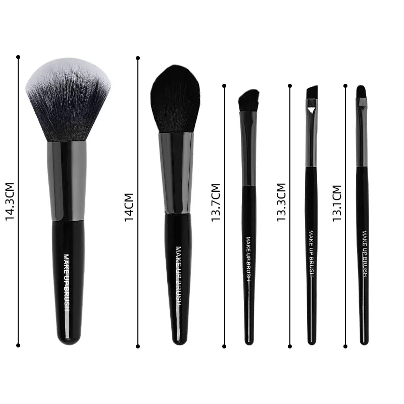 Professional 5Pcs Black Flat Makeup Brush Set High Quality Foundation Eyeshadow Blush Concealer with Bag Hf26433edebd54eb58e1ec8c345e3b99fK