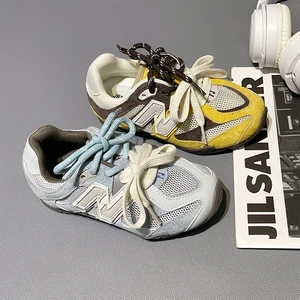 TBS New Spring Korean Style Boys Girls Non-Slip Breathable Color-Block Sports Shoes Size 9C to 5Y Kids' Sport Shoes