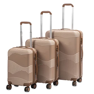 3pcs ABS Material Abs Luggage Set with Soft Handle Spinner Caster Zipper Closure for Travel and Trips