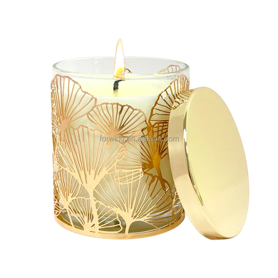 Custom metal candle holder sleeve Holiday wedding home decoration Glass candle jar Aromatherapy Candelabra decoration supplier