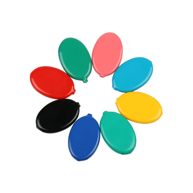 Новый продукт Лидер продаж миниатюрный силиконовый кошелек с логотипом на заказ овальный резиновый для монет держателем