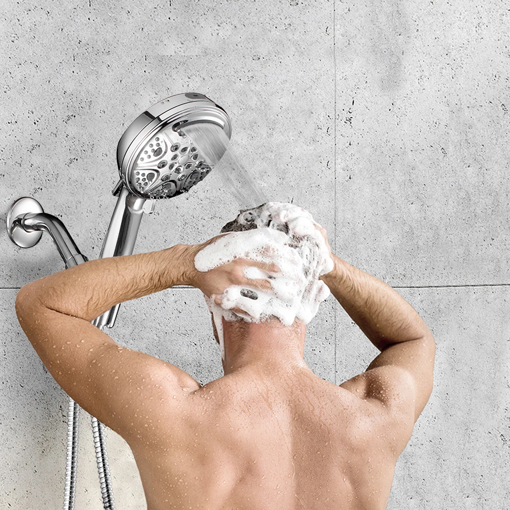 Modern New Tech 9 Spray Waterfall Jetting Hand Shower Head with High Pressure