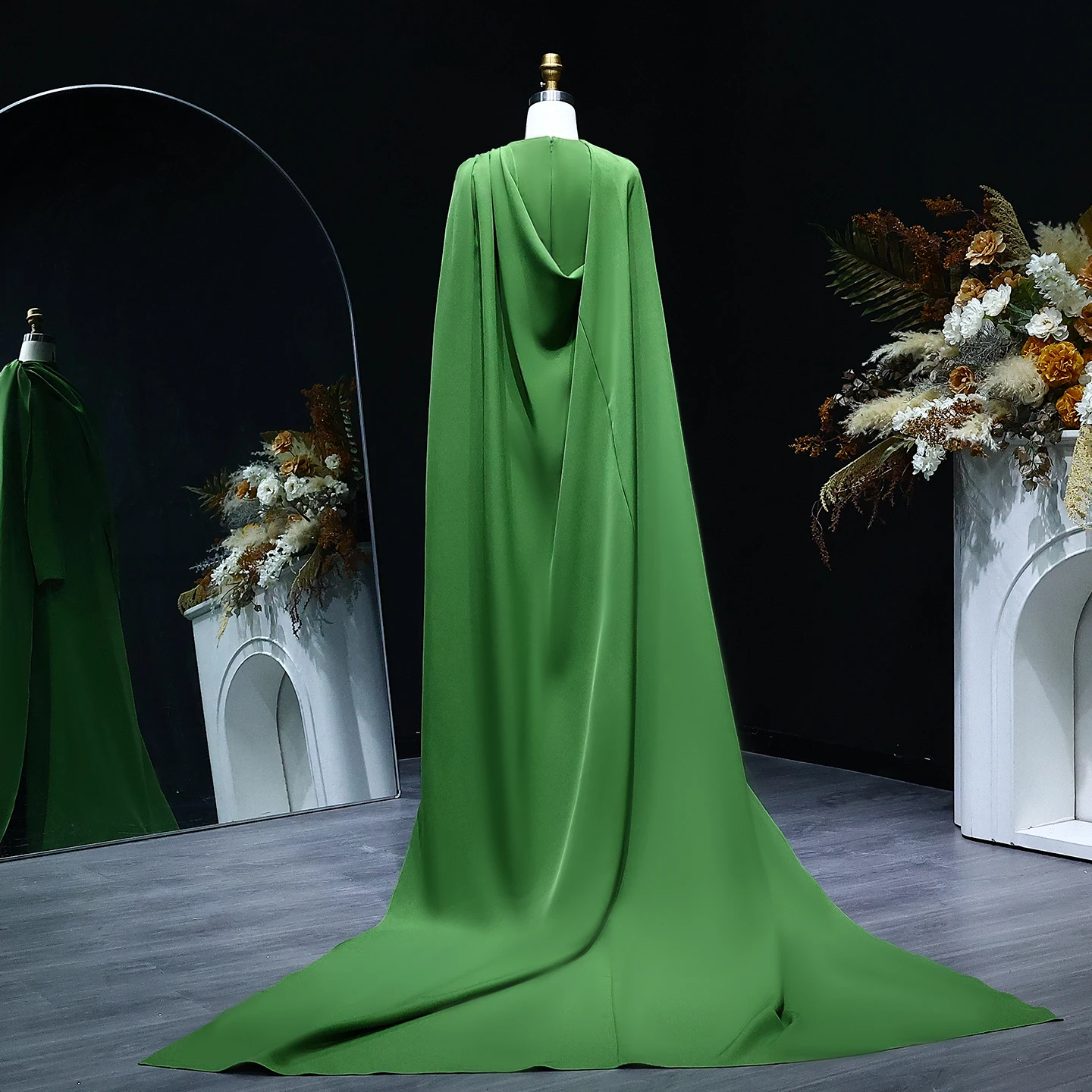 Sharon Said SF068 - Elegant Green Long Sleeves Evening Dress