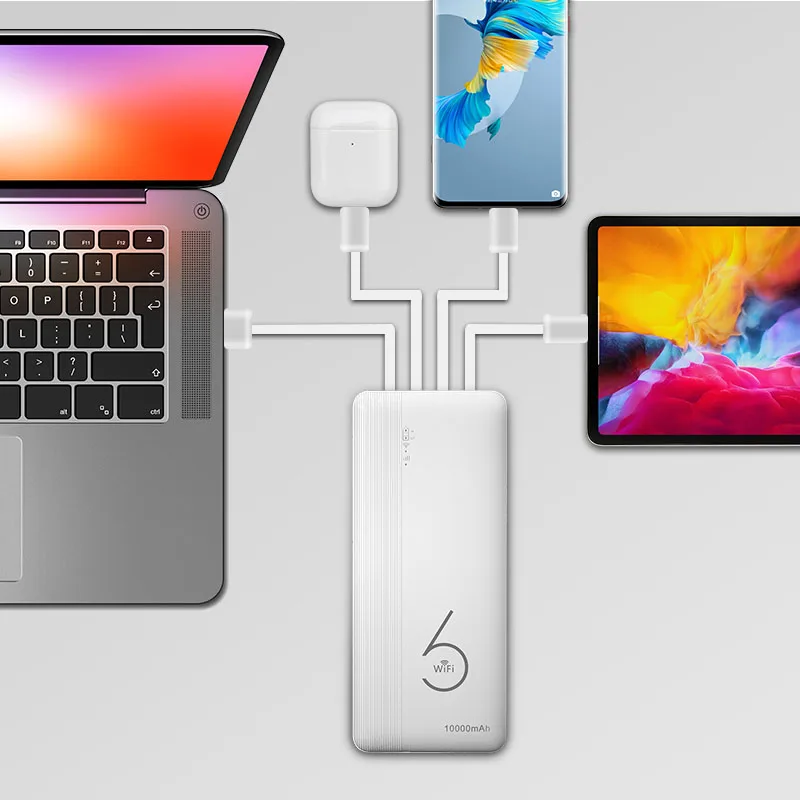 Wifi6 Router Sim Card Slort Pocket Wifi 4G Lte Portable Mobile Battery 10000mAh Power Bank Esim 4G Mifis Wireless Hotspot