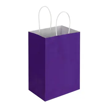 2023 hot selling recyclable shopping bag with handle purple color paper bags for food package take out