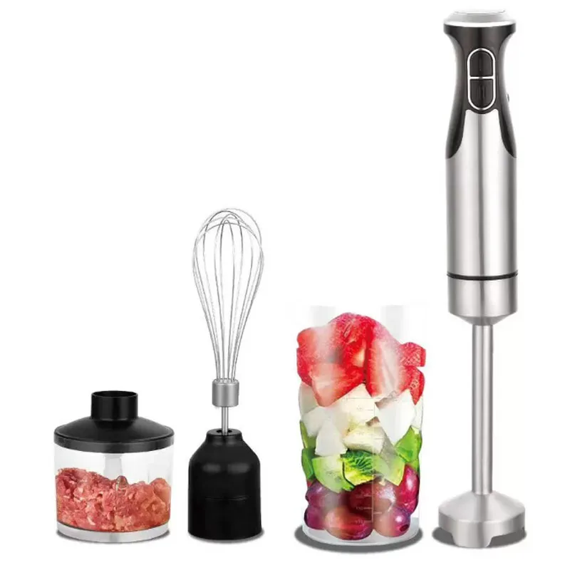 High Quality Small Kitchen Appliance Hand Blender With Egg Beater Chopper Measure Cup 4 in 1 Immerse Blender Set