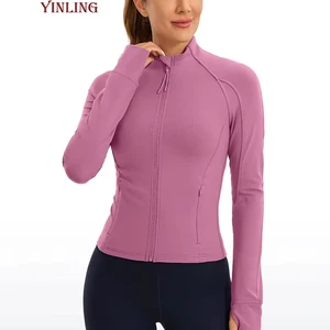 Custom Hot Sale Lulu Sports Jacket Plus Size Windproof Fitness Stand Collar Yoga & Running Women Set