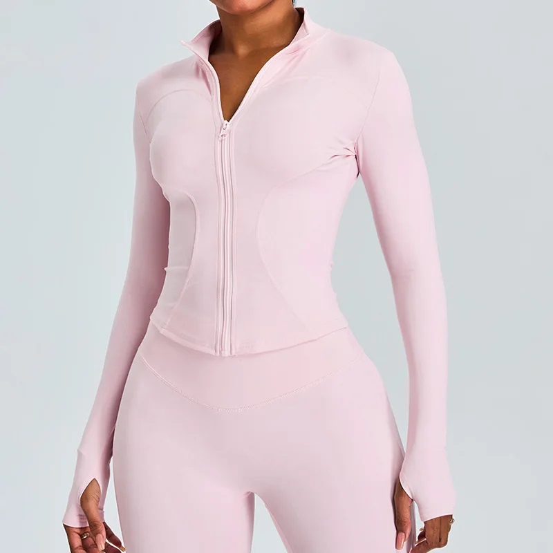 MCDUII Style Zipper Long-sleeved Yoga Jacket Spandex/Nylon Tight-fitting Quick-drying Sl detail