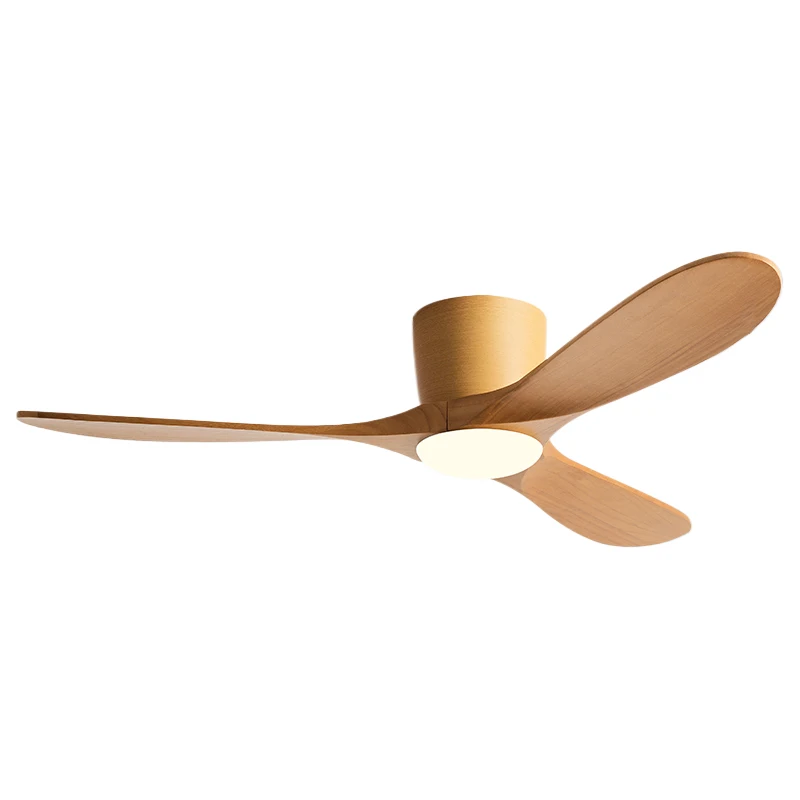 Tagagawa 42-pulgada 52-pulgada LED Ceiling Fan na May Ilaw na Gawa sa Tunay na Kahoy na Maple para sa Mga Café