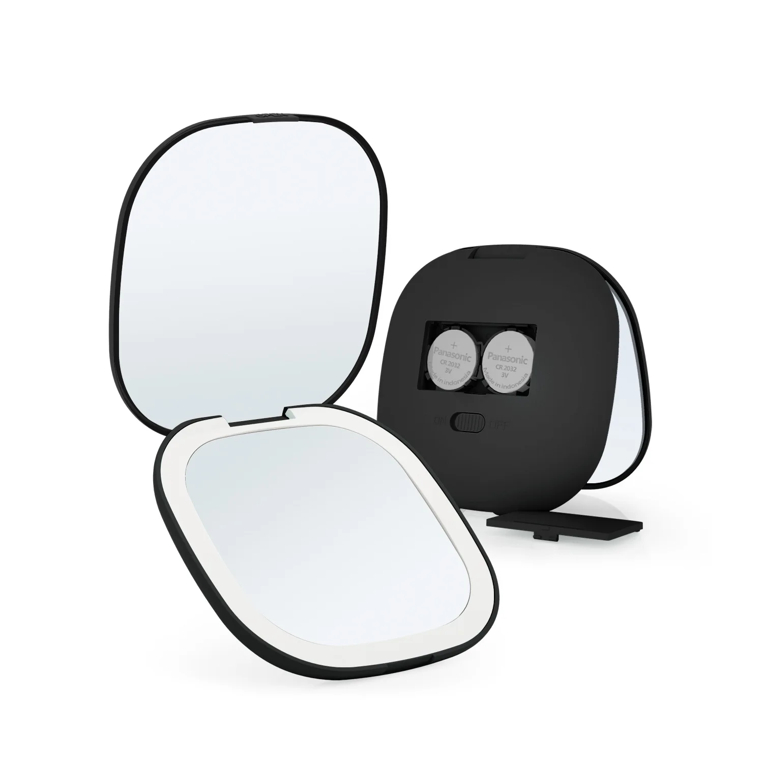 Custom Logo Travel Foldable Handheld Hand Held Make up Small Mini Makeup Mirror With Led Light Compact Pocket Mirror