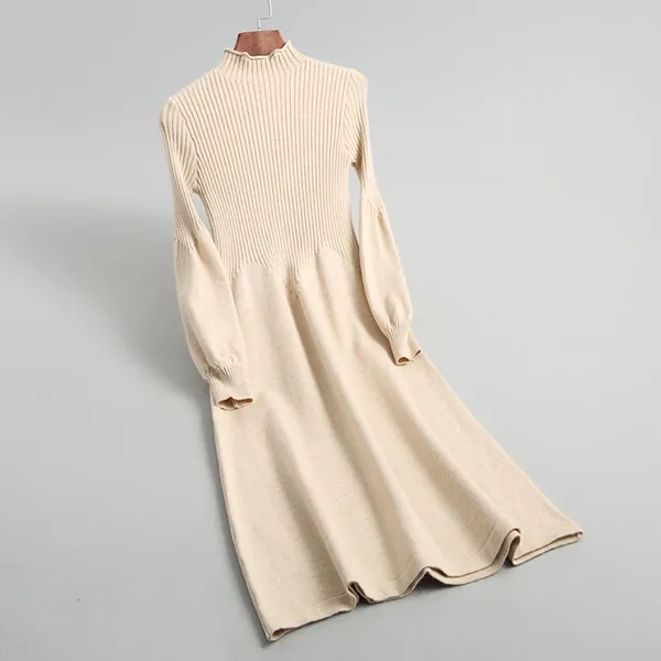 ericdress vestido liso elegante de manga larga con cinturón hasta el suelo  28402853 - Ericdress.com