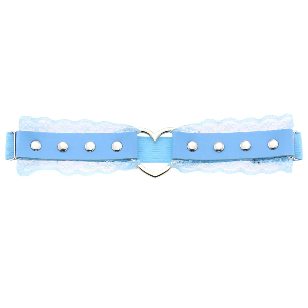 New Fashion Girls Harajuku Punk Leather Lace Leg Ring Adjustable Thigh Leather Harness Women Sexy Heart Shape Leg Garter