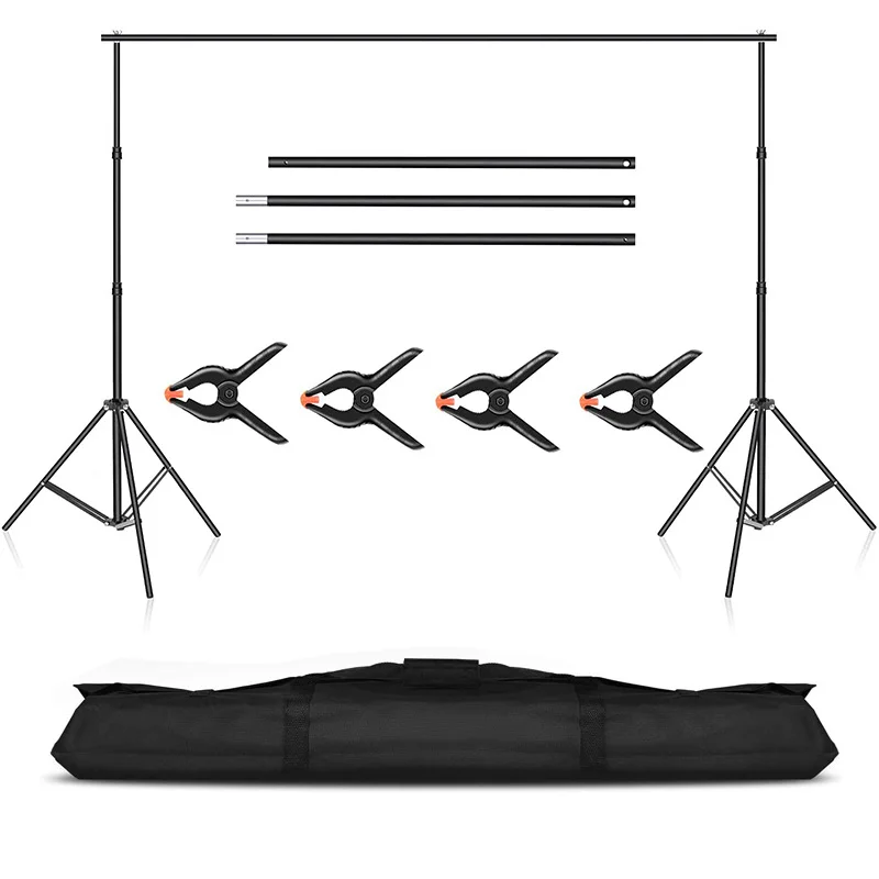 Yiscaxia Heavy Duty Stainless Steel Metal Background Stand Adjustable Support With Aluminum Pipe for Studio Photography