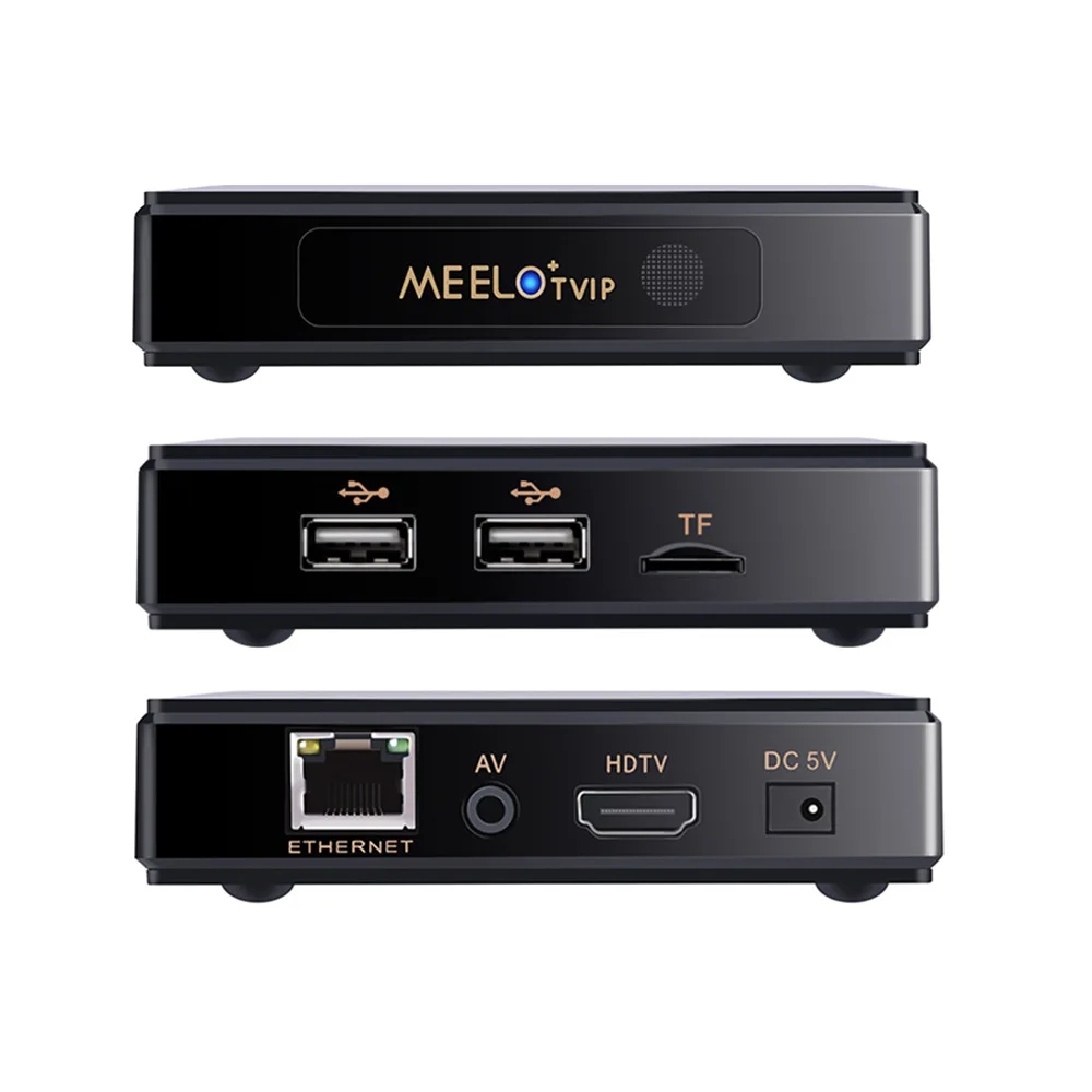 Amlogic S805 Quad Core 100M Ethernet MEELO TVIP Tv Box with IR Remote Control Smart Media Player Set Top Box Factory