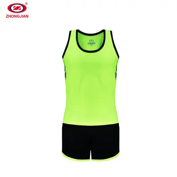 Wholesale custom unisex marathon sports wear men vest shorts set running training suit for adult