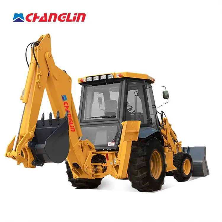 Chinese CE Multi-Purpose Front End Loader Backhoe Compact 4 Wheel Backhoe Loader