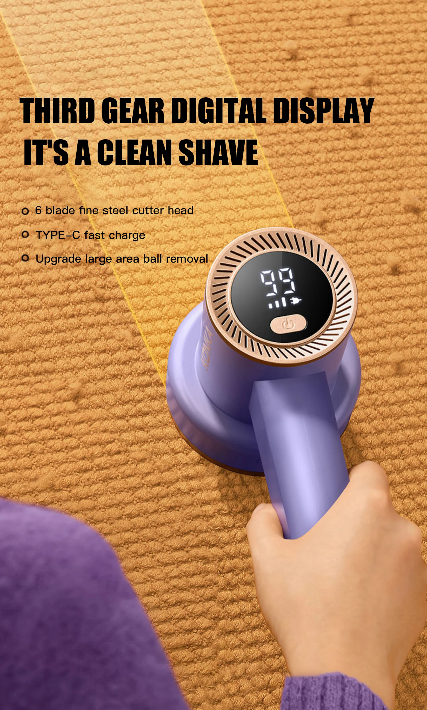 Usb Plastic 2 In 1 Knit Fuzz Electric Lint Remover Rechargeable Mini