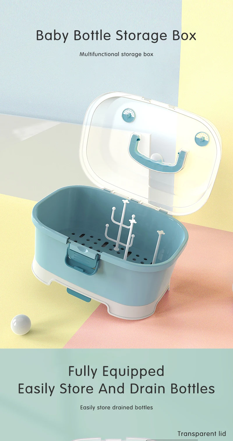 Custom Plastic Organizer Dust Compartment Hand Silicon Carrier Milk Stand Feeding Storage Box