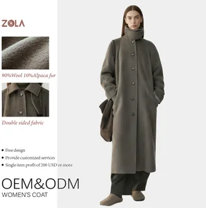 Customized Eco-Friendly Women's Woolen Alpaca Fur Suri Coat Long Casual Breathable Winter Outerwear