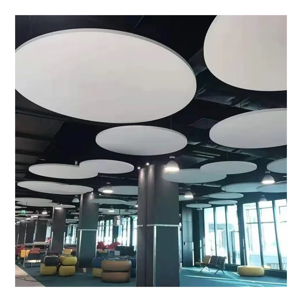 Hanging Acoustic Sound Proof Panels Polyester Felt Ceiling 25mm Sound Insulation Auditorium Hanging Round Acoustic Panel