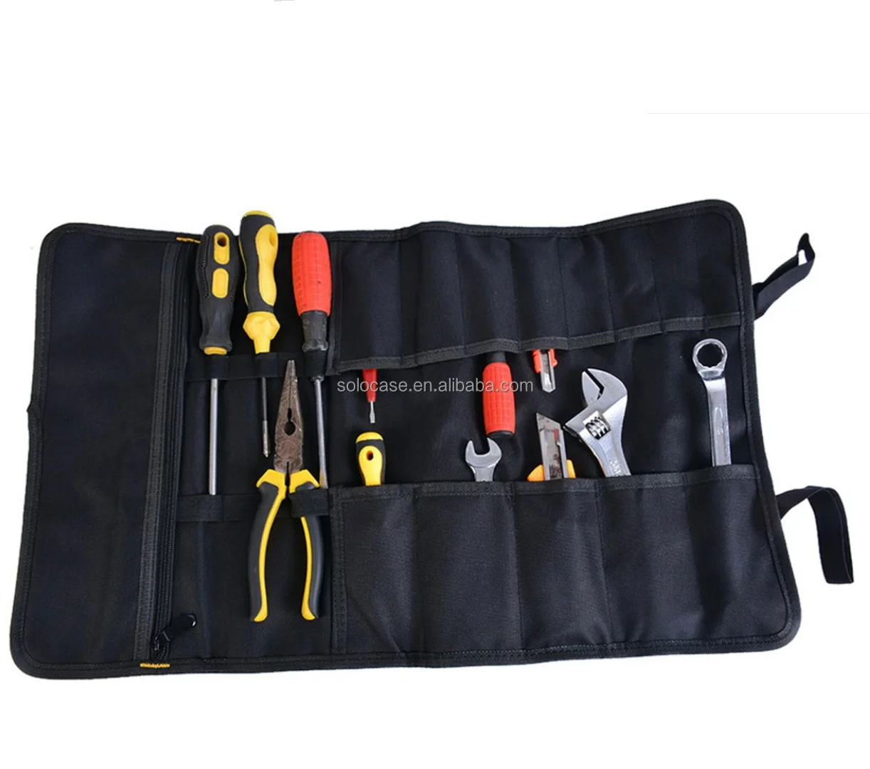 Roll Up Tool Pouch Wrench Socket Slot Organizer Canvas Tools Bag Case Waterproof 