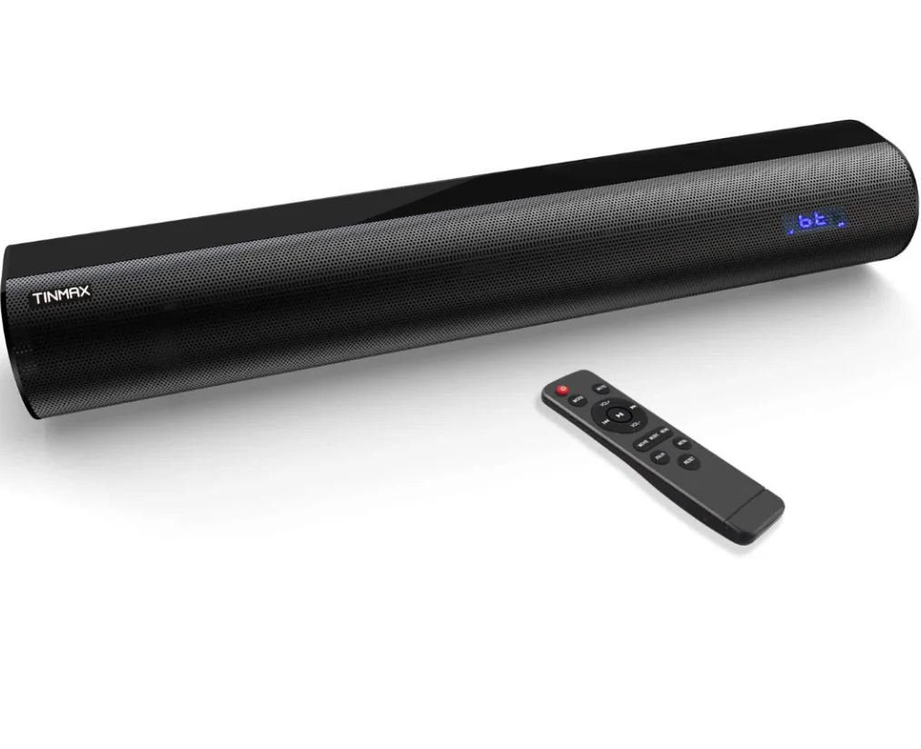 Soundbar mit Lithium-Akku,106DB/60W Soundbars für Fernseher,18.9-Zoll 3D-Surround-Sound Wired und Wireless Bluetooth 5.0 Fernsehsprecher