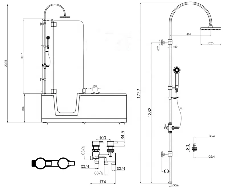 SL9146(00) Acrylic Walk In Bathtub manufacture