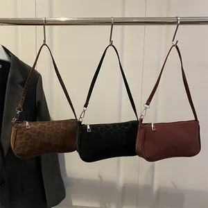 Fashion Leopard Print Mini Women's Bag PU Leather Shoulder Bag with Shoulder Strap Retro Handbag for Women