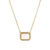Collana con ciondolo a forma di scatola fotografica in vetro rettangolare con diamanti colorati