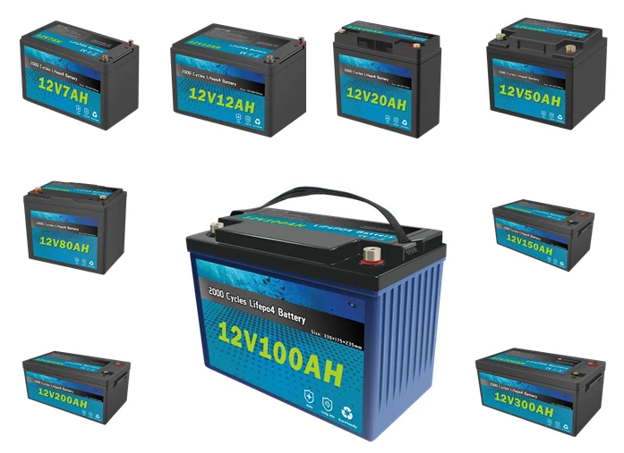 Deep Cycle 12v lead acid replacement battery 100ah 200ah lithium lifepo4 cylindrical battery cell with bms home storage factory