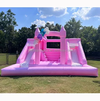 Lepai pink jumpers inflatable bouncy castle with double slide and ball pit in sale