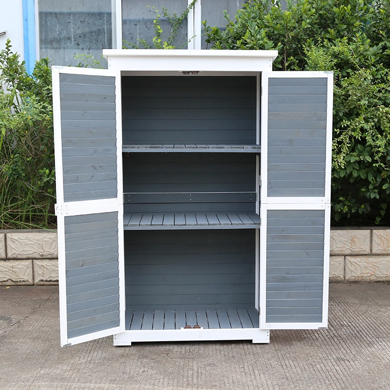 Outdoor Storage Shed Safety Weatherproof Wooden Garden Shed Cabinet ...