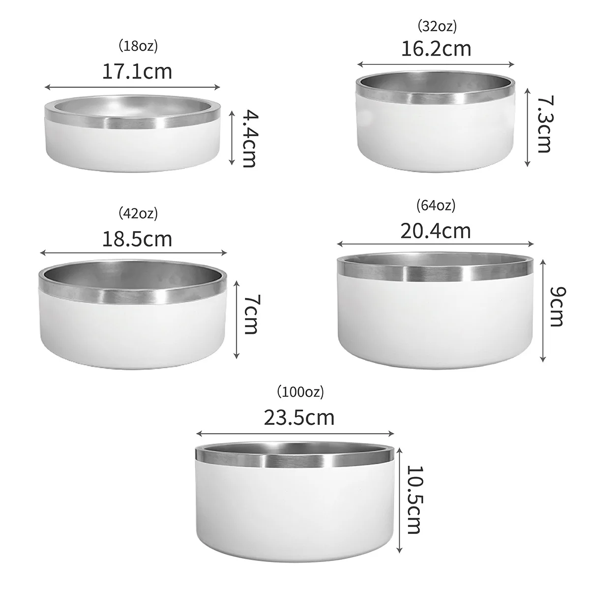 Custom Dog Bowl Stainless Steel High Capacity 304 Double Stainless Steel Non Slip Pet Bowl Feeder details