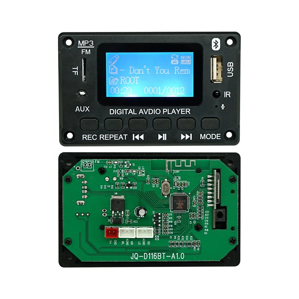 MP3 Bluetooth Module 5.0 MP3 Player Music Audio LCD Screen Module 12V Decoder Board Mini Kit